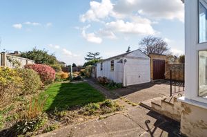 Rear Garden angle 2 and garage- click for photo gallery